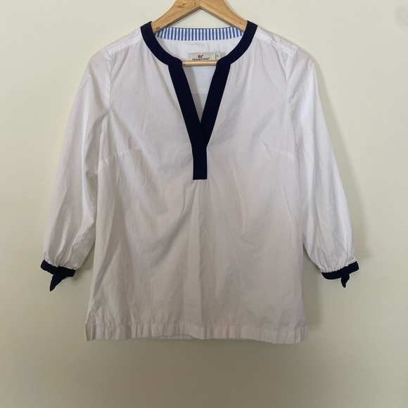 🐦⬛Host Pick🐦⬛Vineyard Vines Color Block Savannah Popover Top - Picture 2 of 10